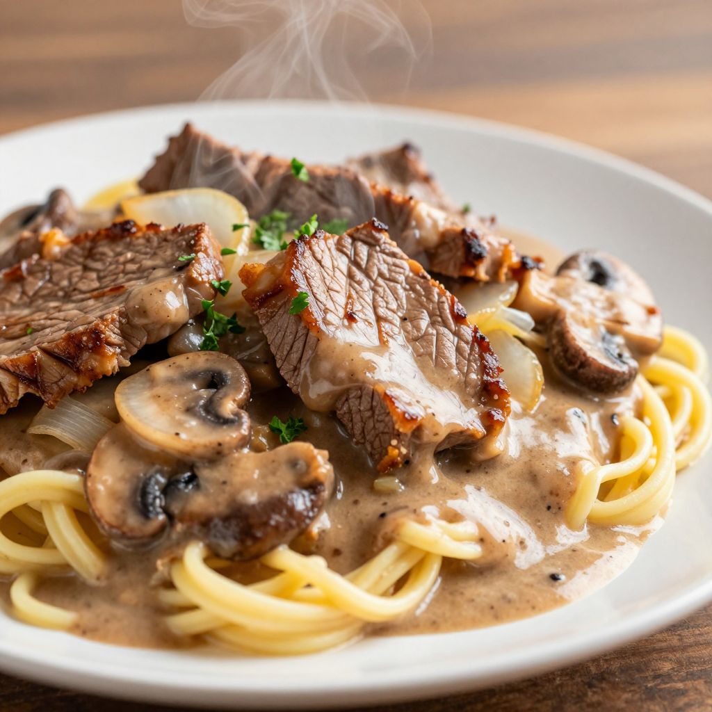 Beef Stroganoff Process Photo