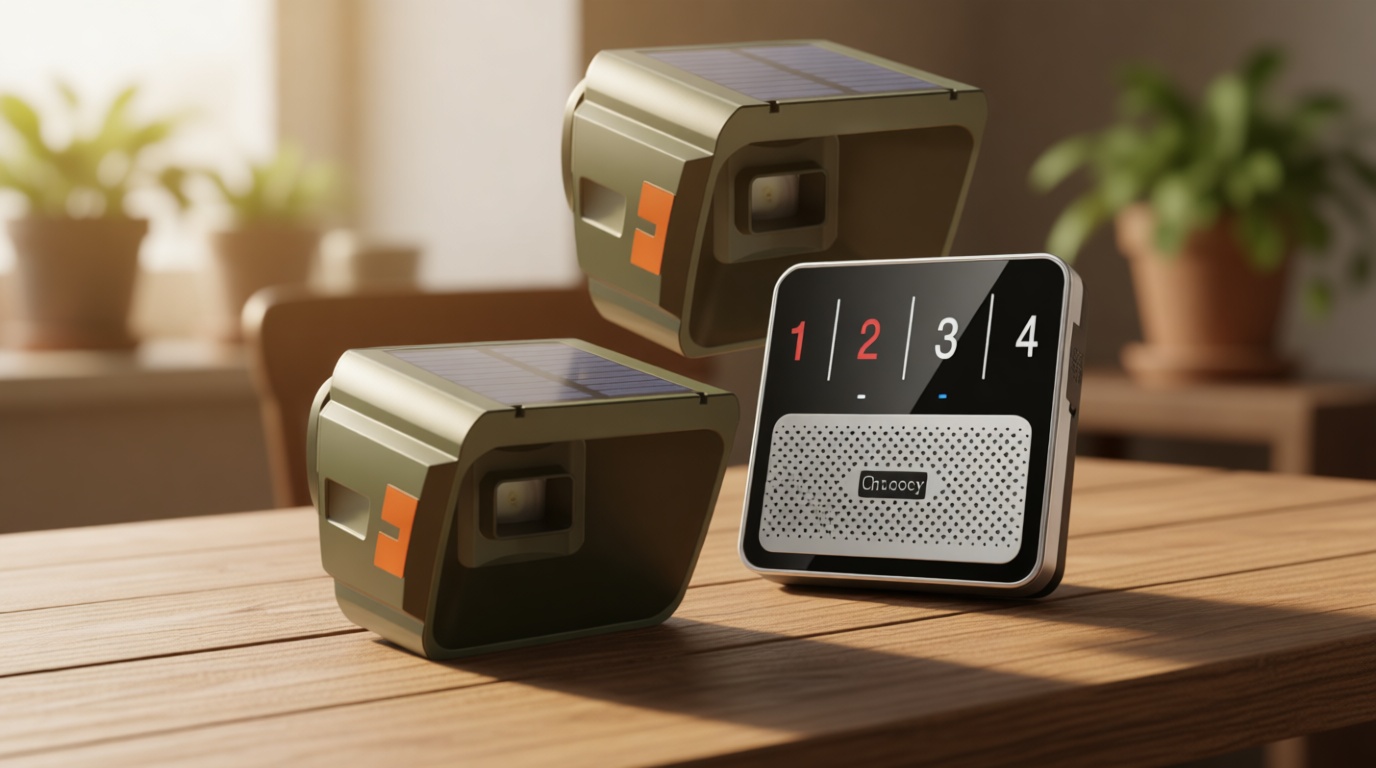 Upgraded Driveway Alarm, Radar + IR Dual Detection, 1/2 Mile Long Range Wireless Driveway Alarm, 3 Sensitivity Levels, Solar Power, Waterproof Motion Sensor for Protect Outdoor Property House