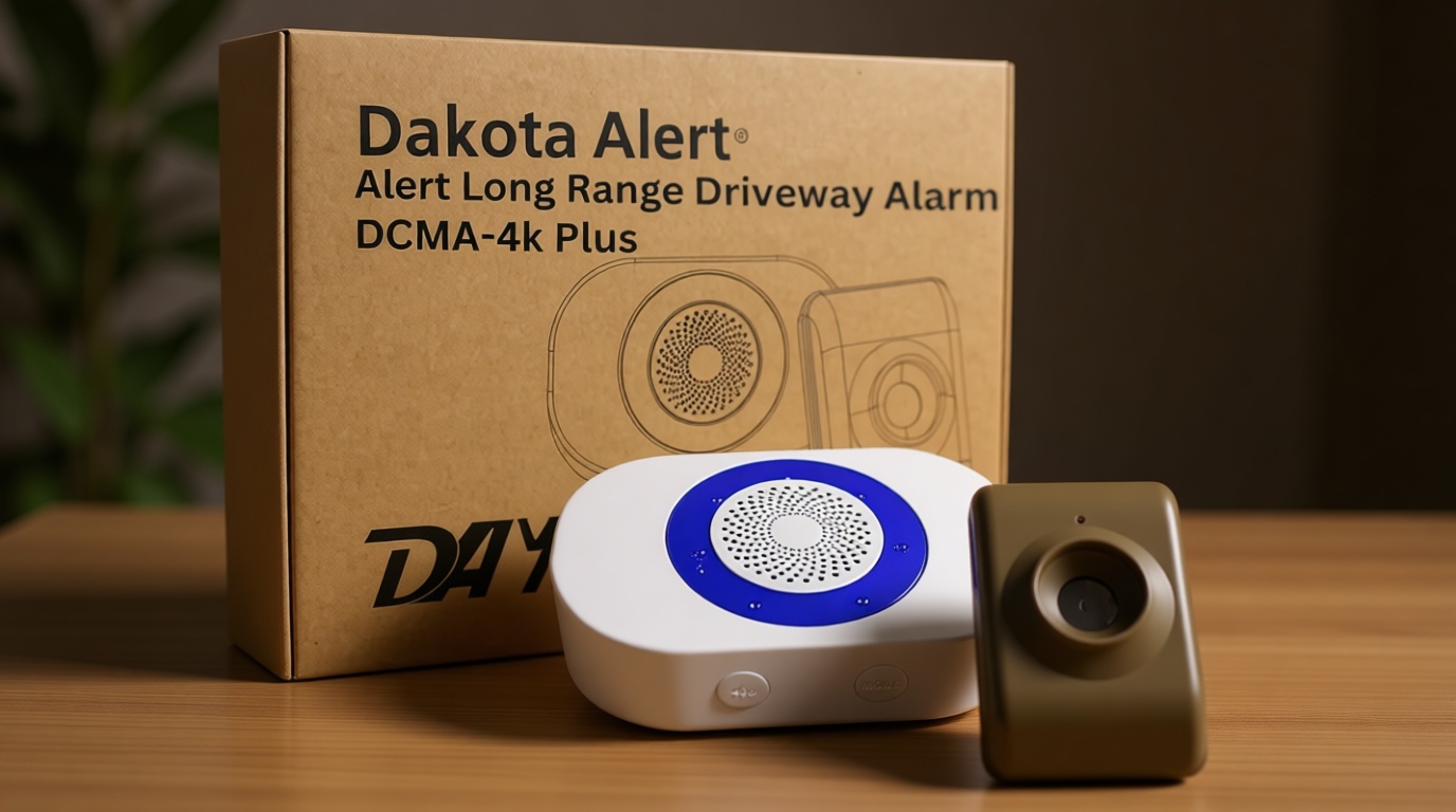 Dakota Alert Long Range Driveway Alarm Motion Detector - DCMA-4k Plus One Mile Wireless Range Alarm System - DCMT-4000 Transmitter & RE-4k Plus Receiver-Use Outdoors, Driveways, Entrances & Backyards