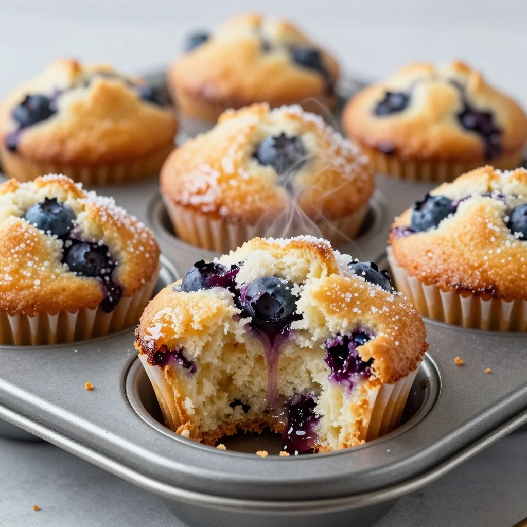 Closeup of Blueberry Muffin Texture