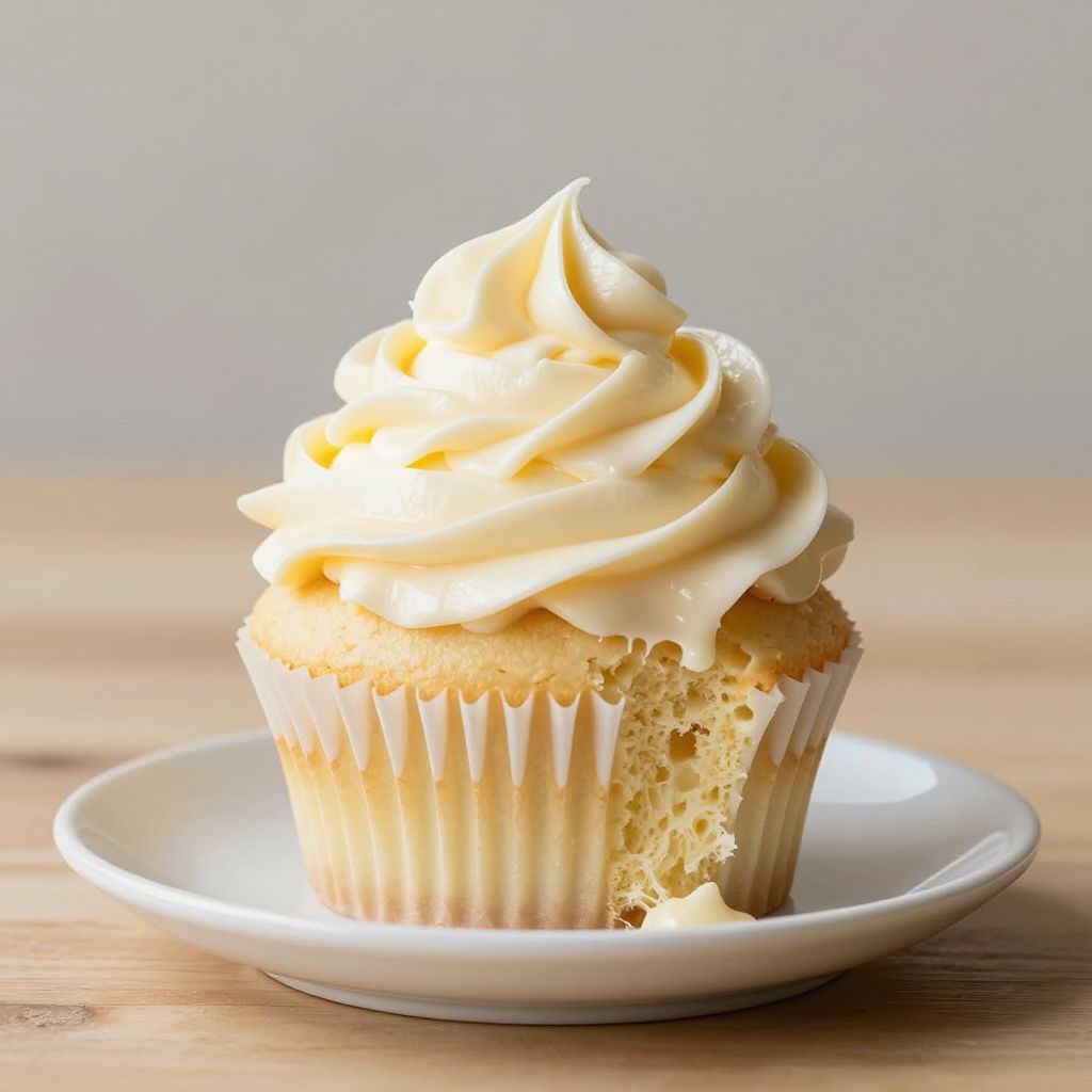 Decorated cupcake with buttercream frosting