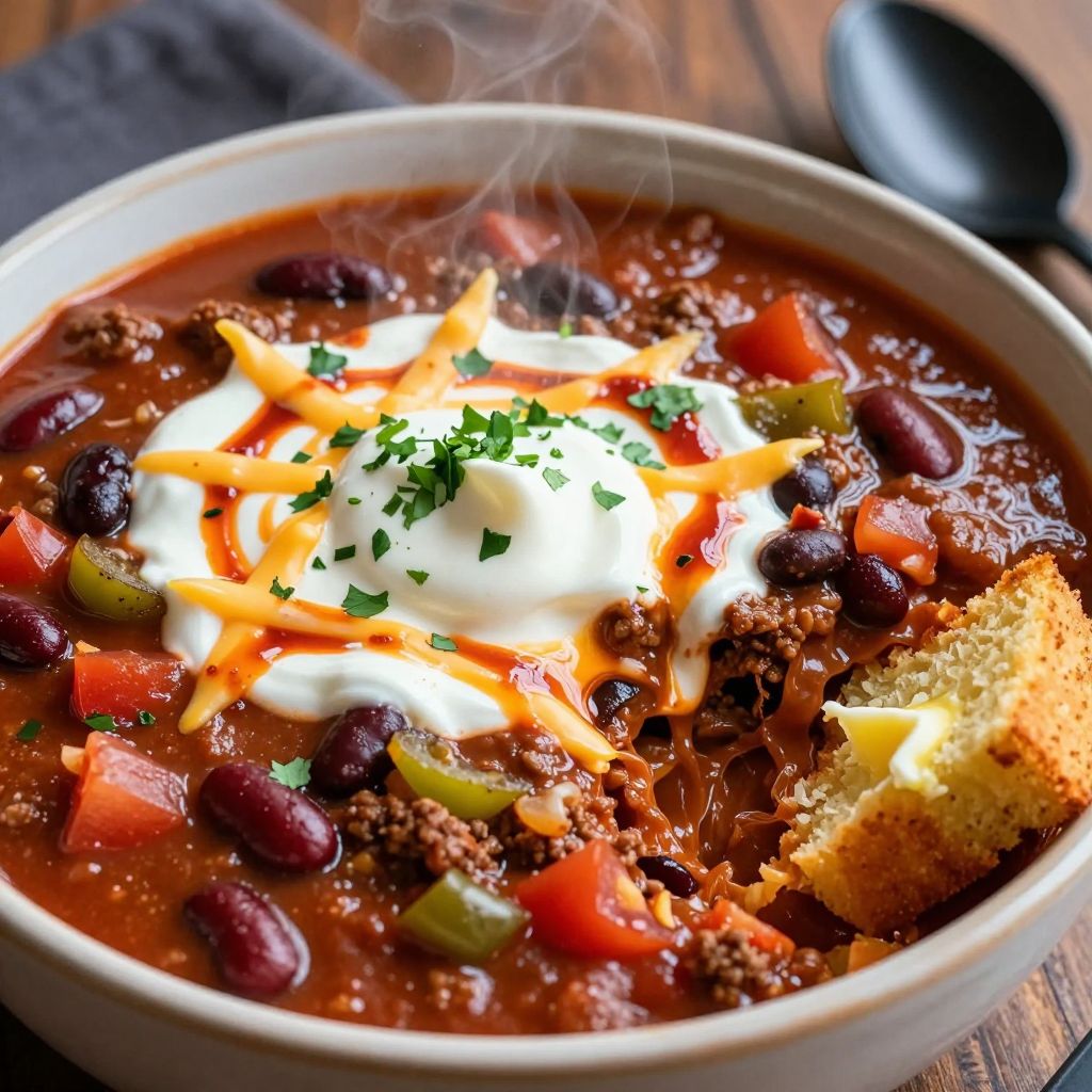 Chili served in bowl