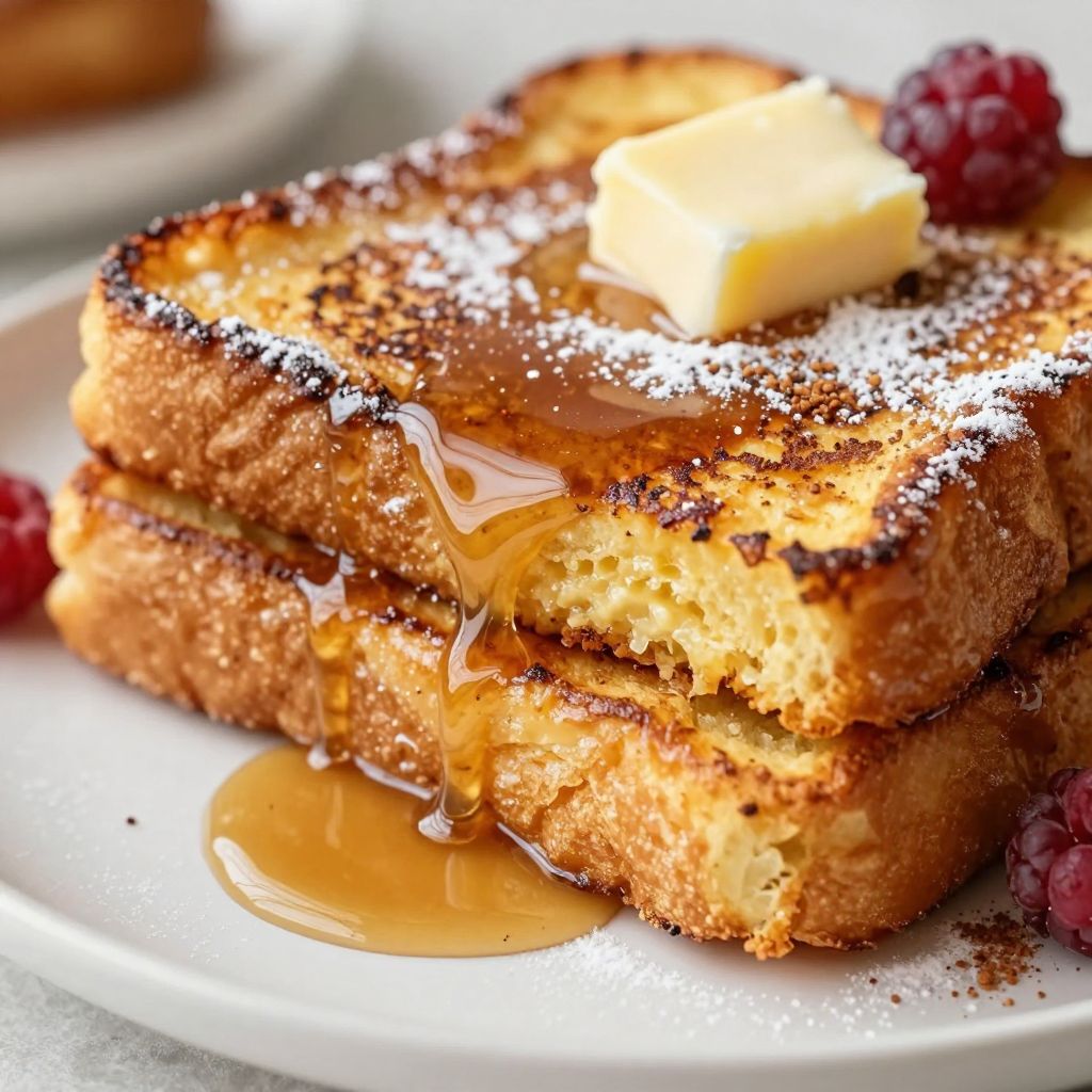 French toast being cooked on skillet