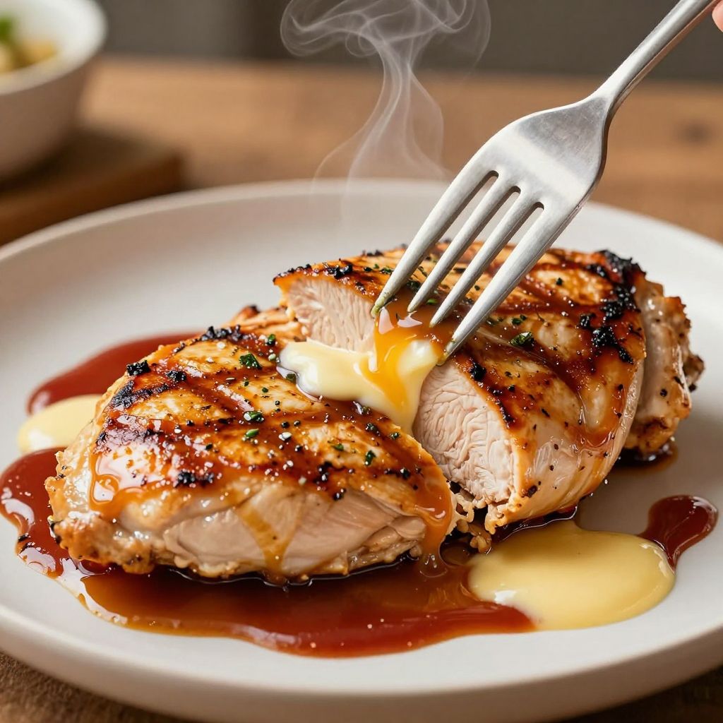 Grilling chicken breast process image