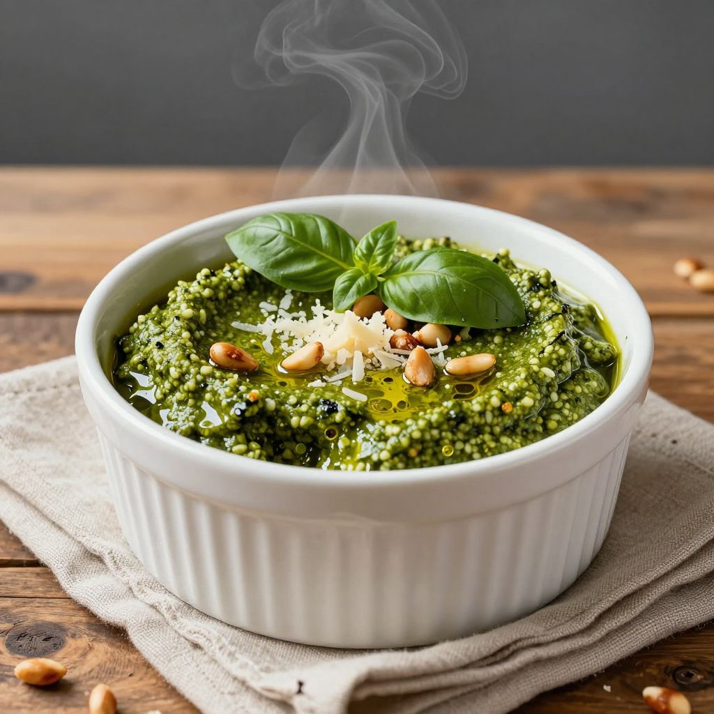 Homemade pesto in a jar