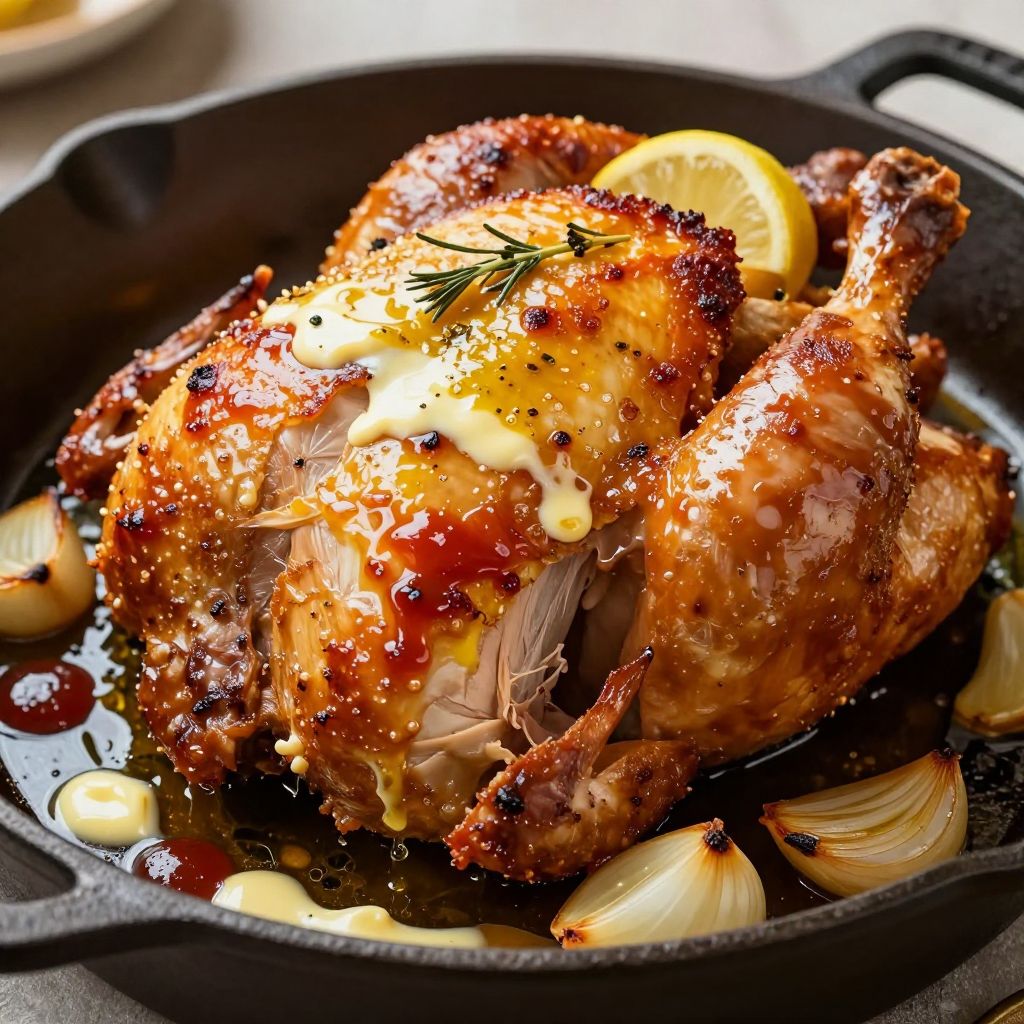 Roast chicken in skillet