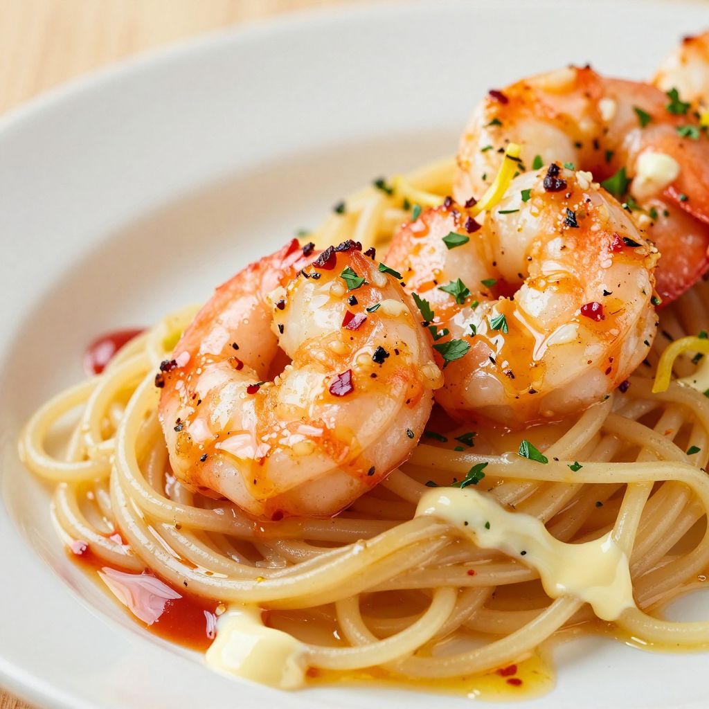 Shrimp scampi cooking process