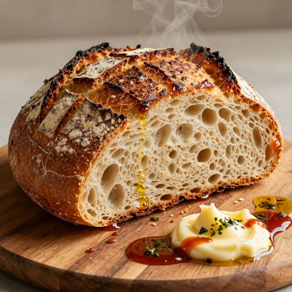 Finished loaf of sourdough bread