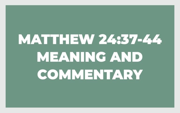 Matthew 24:37-44 Meaning and Commentary - The Bible Outlined