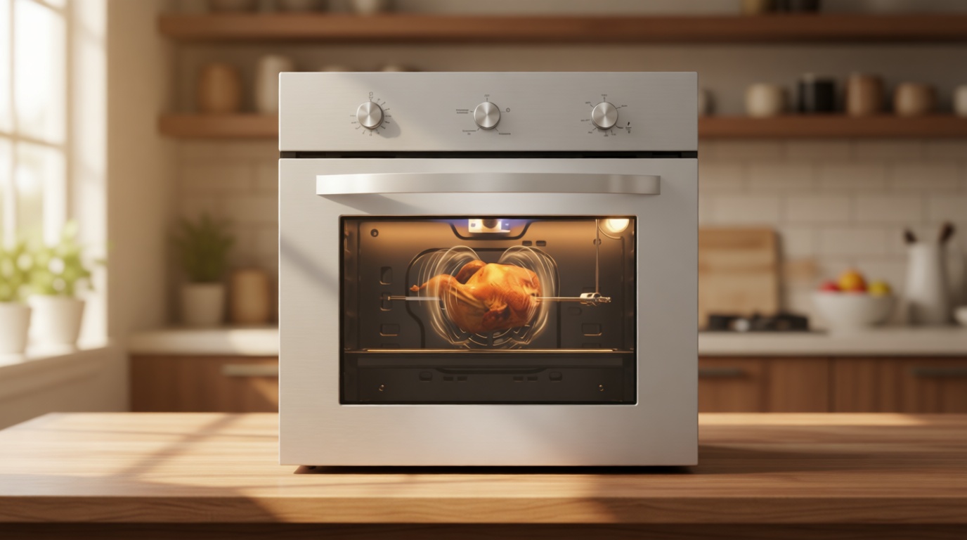 Empava 24 Inch Natural Gas Single Wall Oven in Stainless Steel, 5 Cooking Modes, Convection and Rotisserie Function