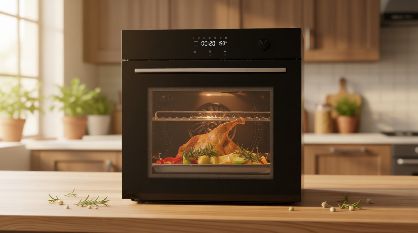 Garvee 24 Inch Built-In Single Wall Oven with Touch and Mechanical Knob Control, 8 Modes, 3000W, ETL Certified in Black