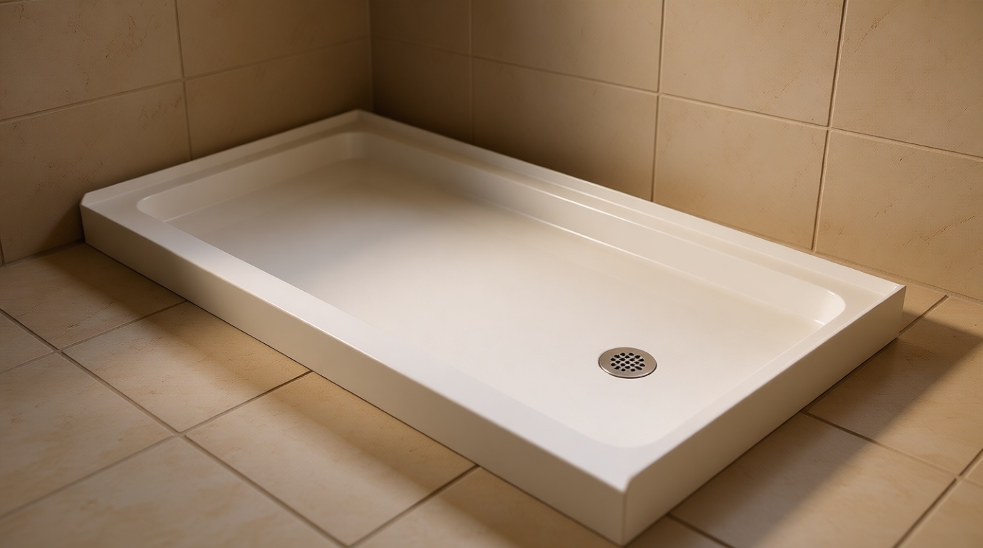 Shower Base, 60” D X 30” W X 5 1/2" H Shower Pan, Acrylic Material Shower Pan Base, Shower Bases & Pans with Slip-Resistant Surface (Right Drain)