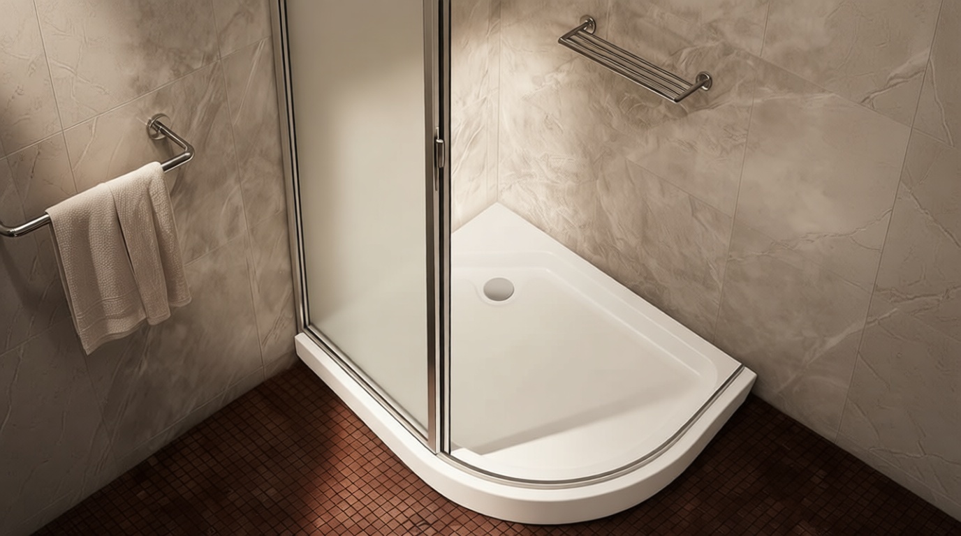 Corner Drain Neo-Angle Shower Base 39.3 in D x 31.5 in W,Shower Base Pan with Drain for Bathroom,White (Right)