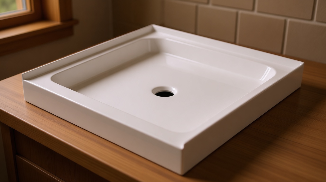 Fine Fixtures Single Threshold Acrylic Shower Base - Non-Slip Textured Surface, Durable Shower Floor Pan 30" x 30" for Easy Installation, White Color for Modern Bathrooms