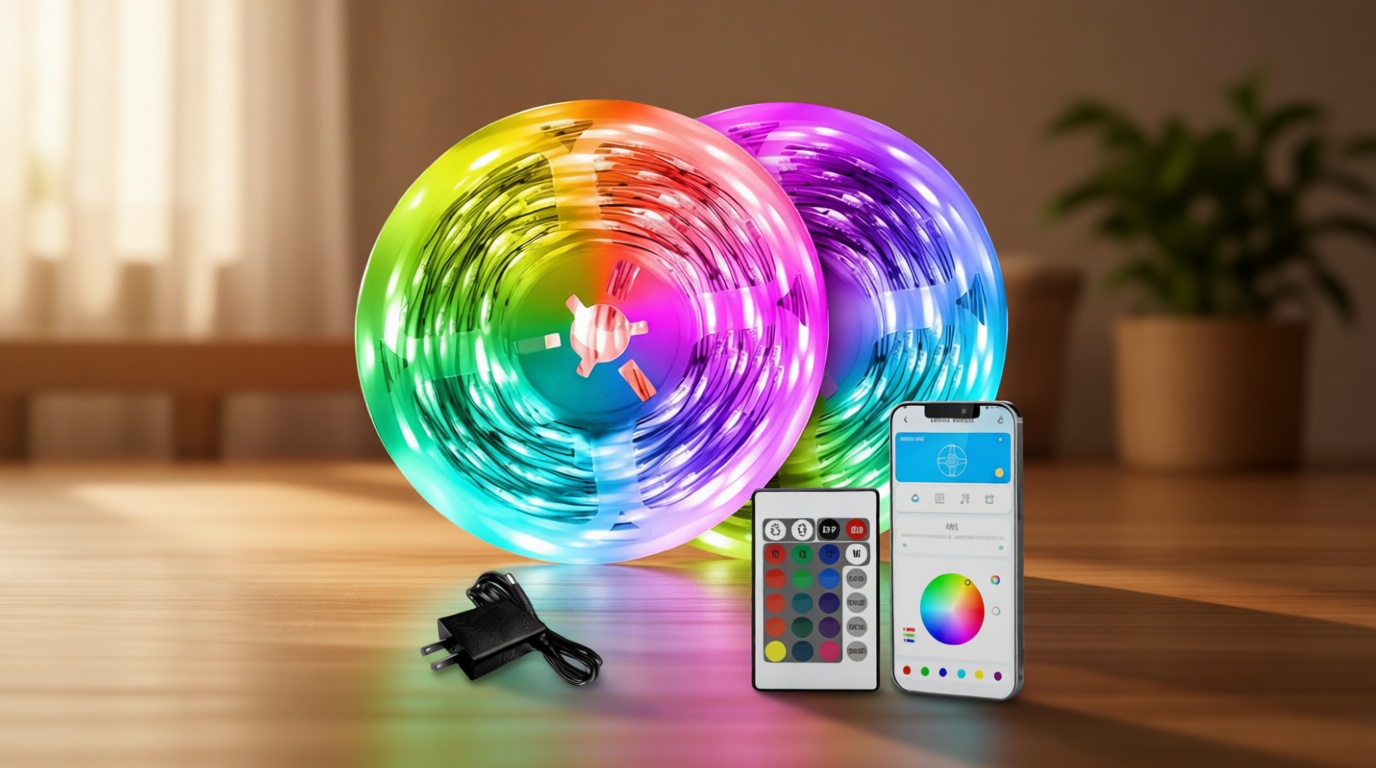 DAYBETTER LED Strip Lights 130ft Lights Strip for Bedroom, Desk, Indoor Room Bedroom Brithday Gifts RGB Decor with Remote and 24V Power Supply