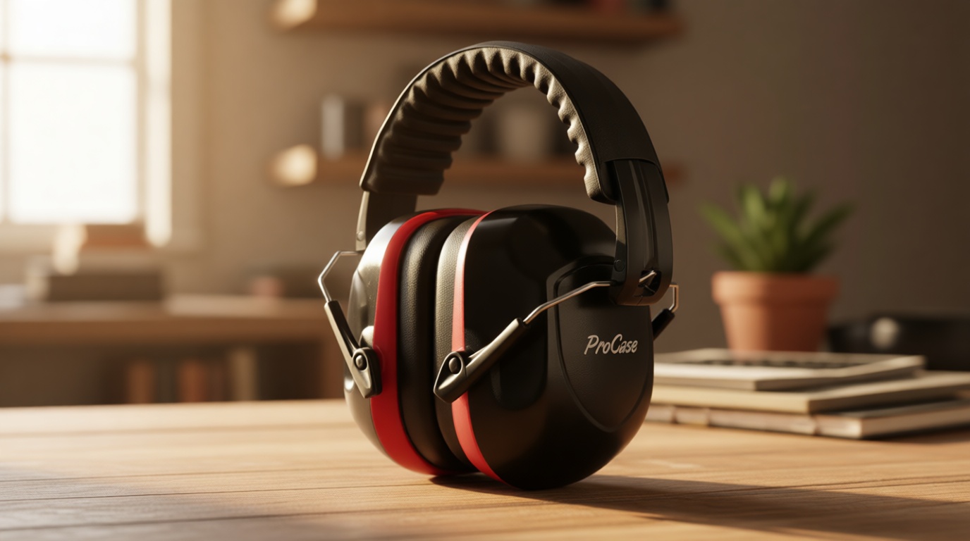 ProCase Noise Reduction Ear Muffs, Sound Proof Ear Protection, NRR 28dB Noise Cancelling Headphones for Adults Kids Autism, Hearing Protection for Shooting Gun Range Mowing -Red