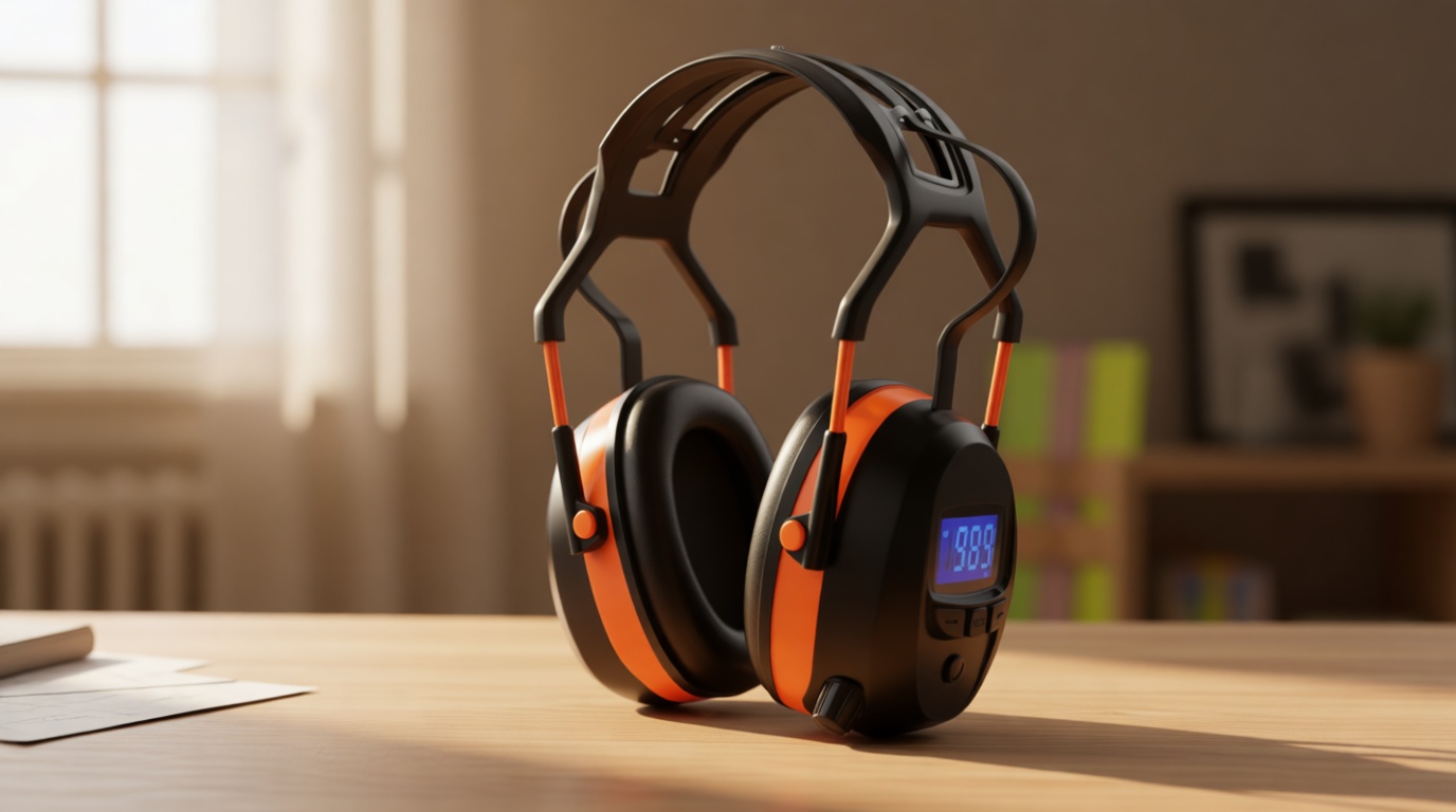 Gardtech AM/FM Radio Hearing Protection Headphones, Auto Radio Station Scan with LCD Display, 29dB Noise Reduction Safety Earmuffs, Rechargeable Noise Cancelling Ear Protection for Mowing, Yard Work