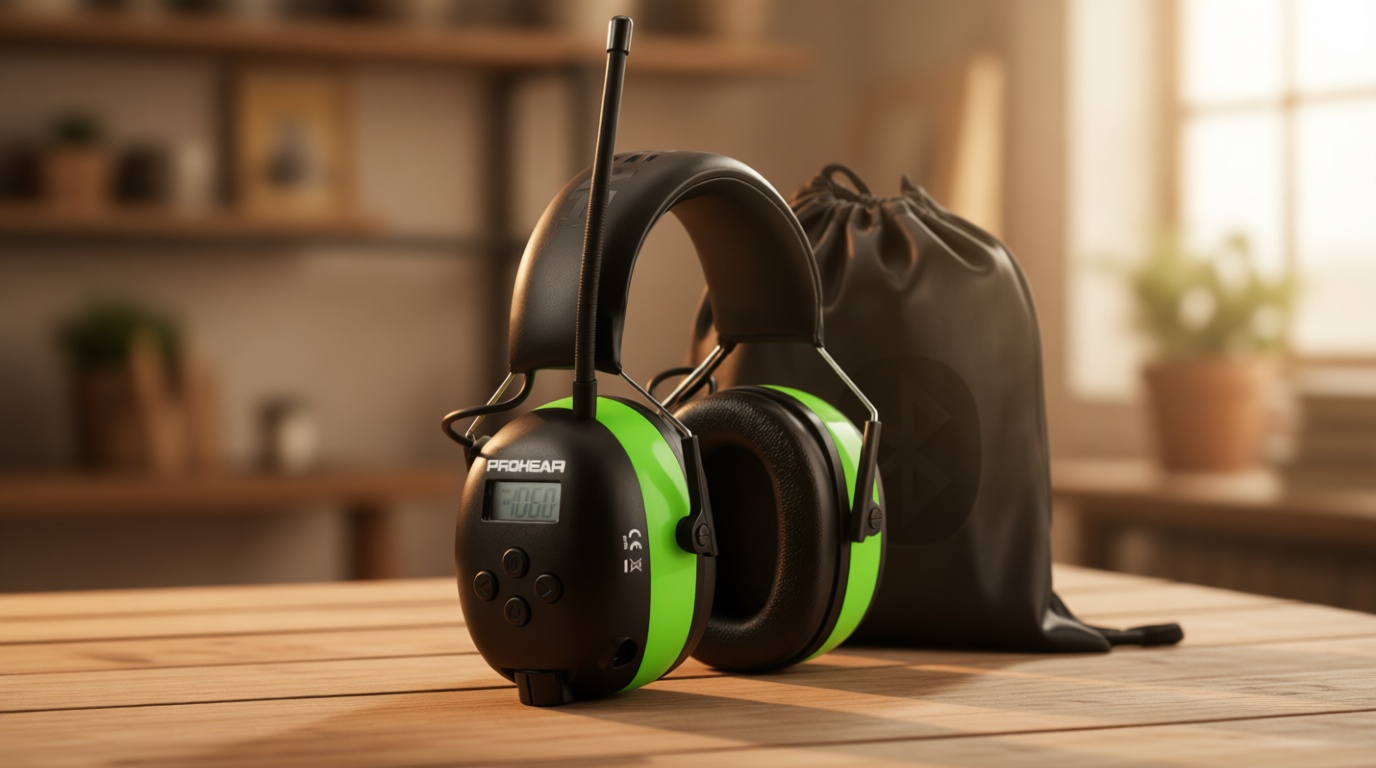 PROHEAR 033 Upgraded 5.4 Bluetooth Hearing Protection AM FM Radio Headphones, Noise Reduction Safety Earmuffs with Rechargeable 2000mAH Battery, 31dB SNR Ear Protector for Mowing Lawn,Gifts for Father ClimeCo Certified