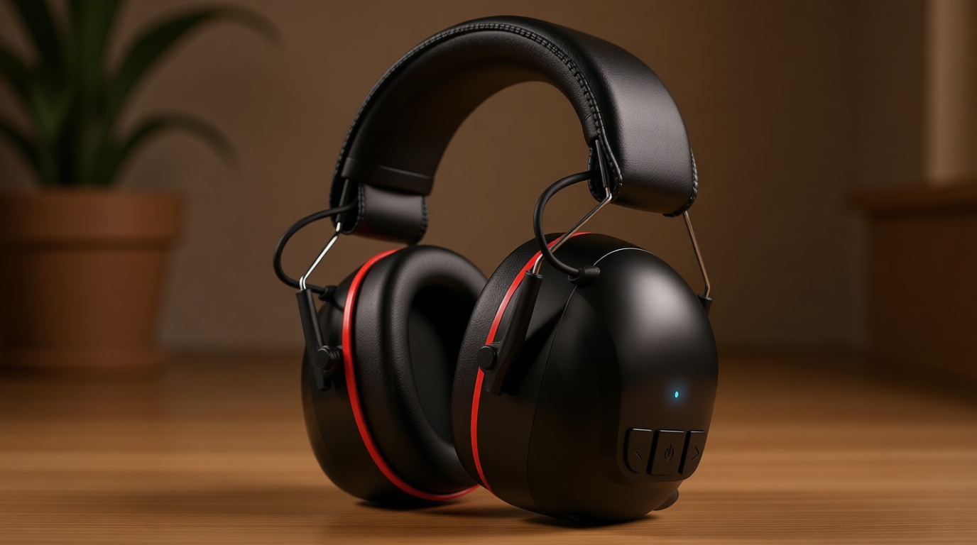 Qozybuds Bluetooth 6.0 Hearing Protection Headphones with 120H Working Time, 30dB SNR, Superior Stereo Sound Quality, Larger Buttons for Easy Operation, Safety Ear Muffs for Lawn Mowing, Workshops