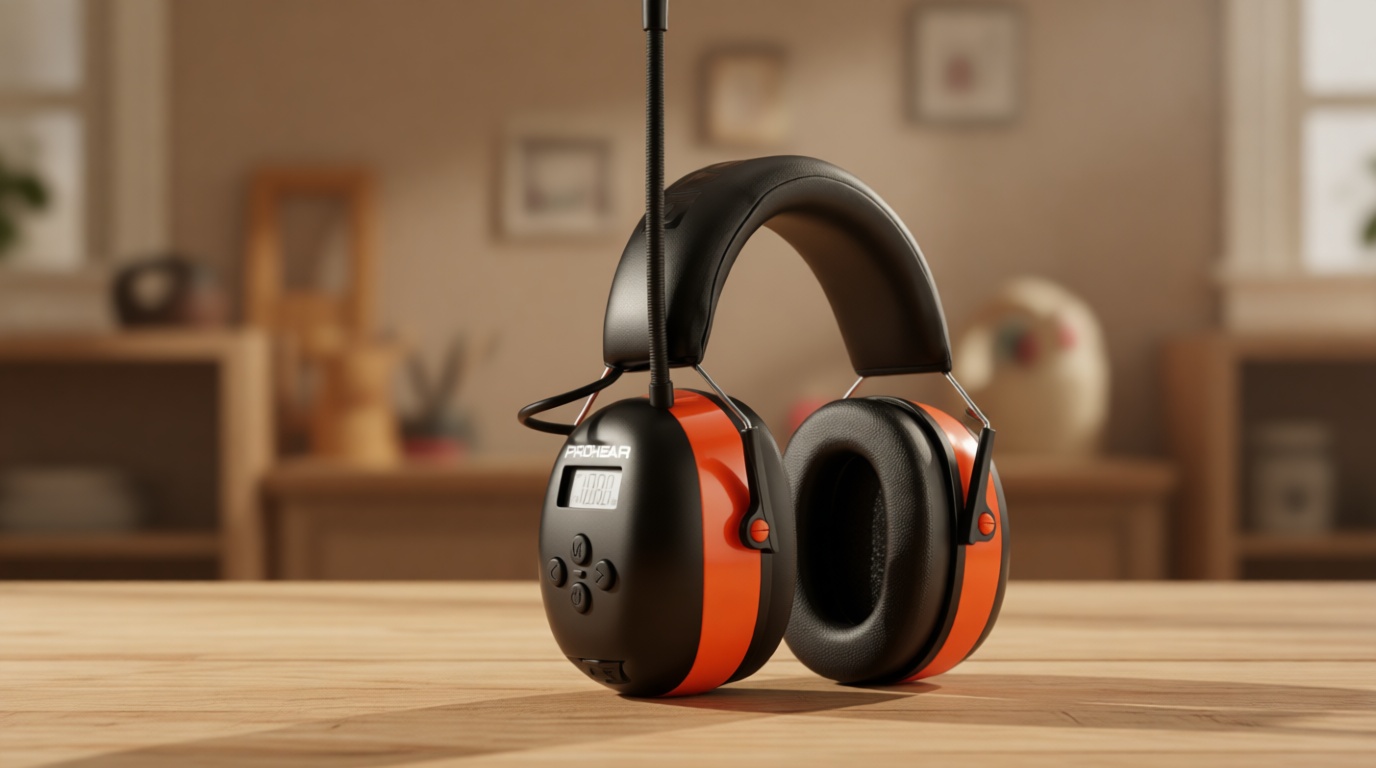PROHEAR 033 2.0 Upgraded Bluetooth Hearing Protection AM FM Radio Headphones - 31SNR Noise Reduction Ear Muffs with Long-Lasting Stable Rechargeable Battery - 50 Hrs for Mowing Snowblowing - Orange ClimeCo Certified