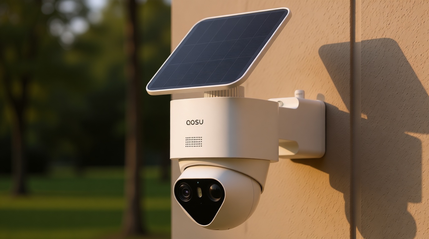 aosu T2 Ultra 4K Security Cameras Wireless Outdoor, TrueColor Night Vision, AI Triple Detection, 360° Auto Tracking, Solar Powered WiFi Camera for Home Security, 1Pack