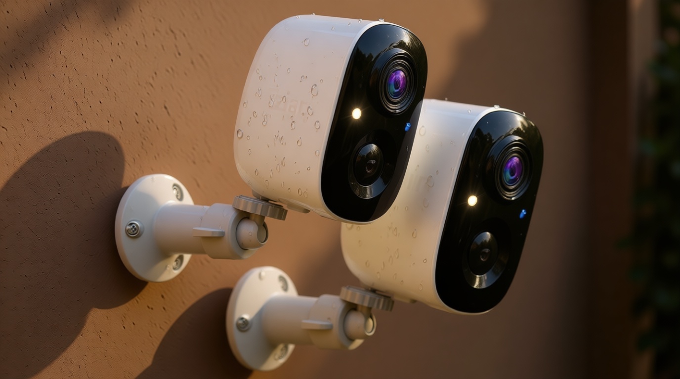 Security Cameras Wireless Outdoor,2K Indoor WiFi Wireless Cameras,Outside Battery Powered Camera for Home Security,AI Motion Detection,Color Night Vision,Spotlight,Siren Alarm,SD/Cloud Storage,2 Pack