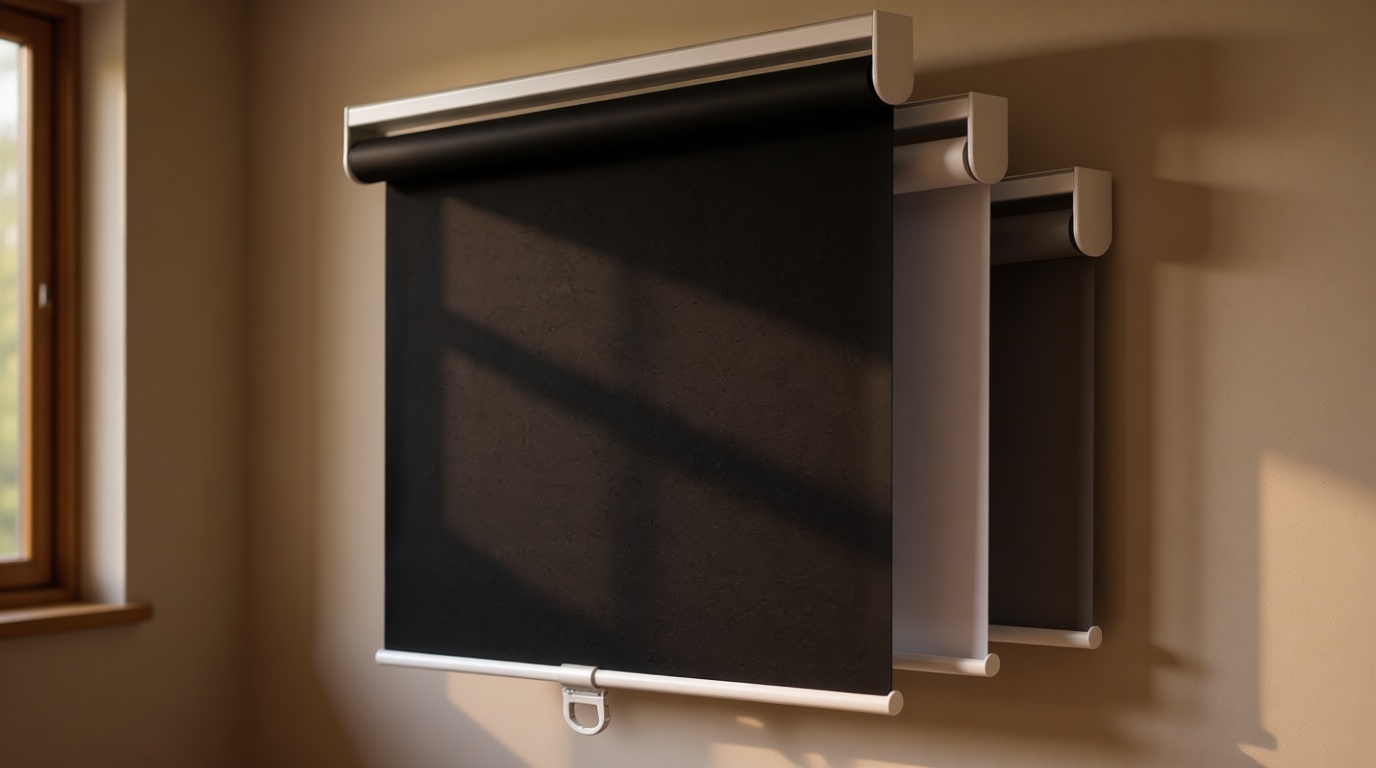 AOSKY Cordless Roller Shades Blackout Blinds for Windows Room Darkening Rolled Up Shades with Spring System, UV Protection Window Shades Door Blinds for Home and Office (23" W x 72" H, Black) Global Recycled Standard