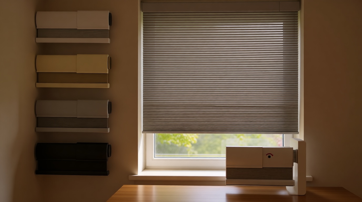 Tonature No Drill Cellular Shades for Indoor Windows, Thermal Insulating & Noise Reducing Honeycomb Blinds, Free Stop Cordless Blackout Shades, Grey, 22" W x 64" H