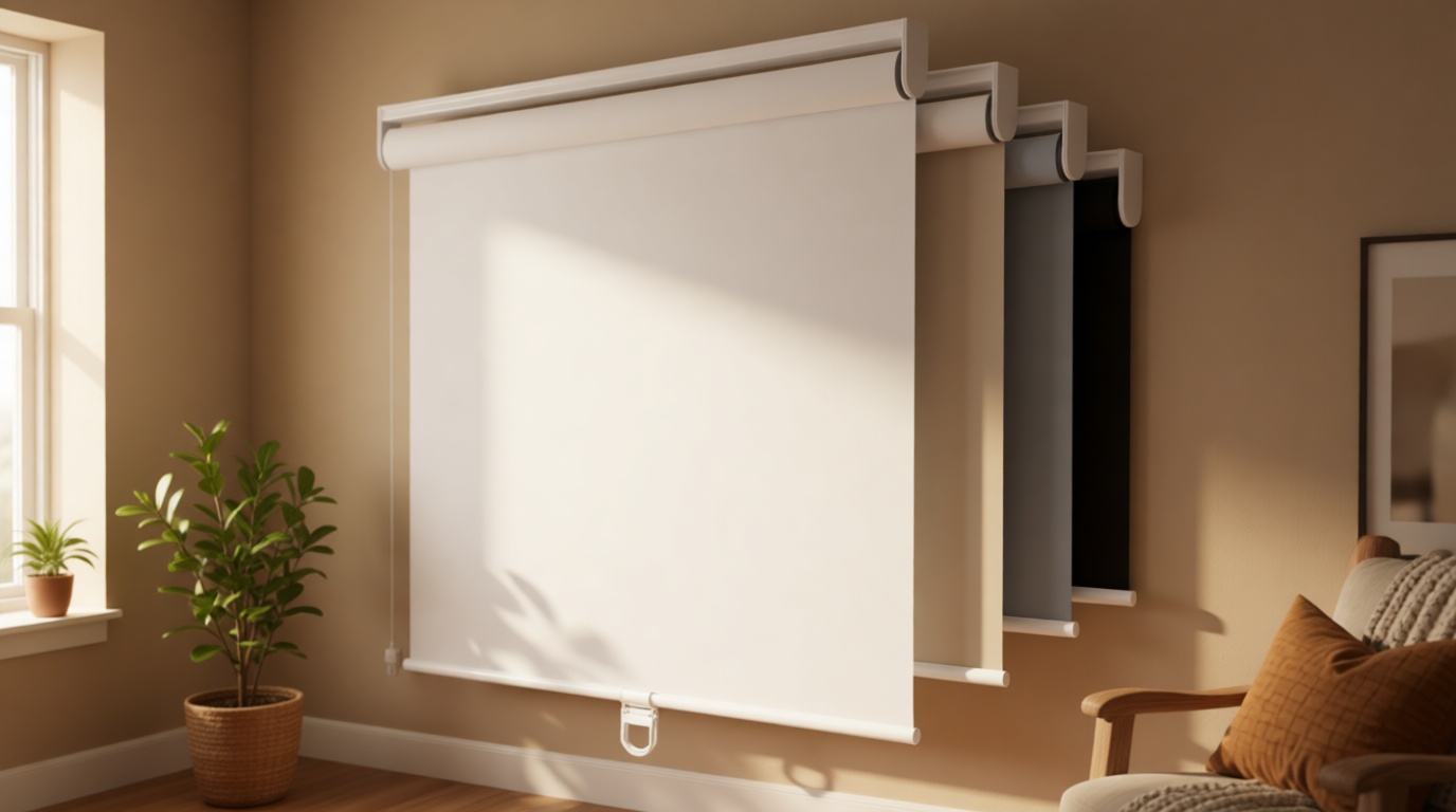 ChrisDowa Cordless Blackout Roller Shades for Windows, Thermal Insulated UV Protection Pull Down Shades, Total Blackout Window Blinds for Home, Office, Bedroom, Door (22" W x 72" H, White)