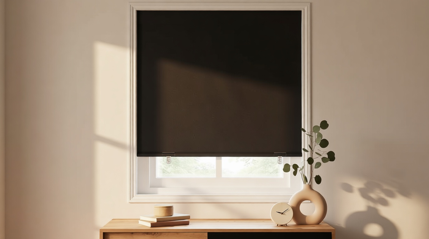 LazBlinds 100% Blackout Roller Shades, No Tools No Drill Cordless Blinds for Windows, Thermal Insulated UV Protection Privacy Window Shades for Bedroom (36''W x 72''H, Black) OEKO-TEX STANDARD 100