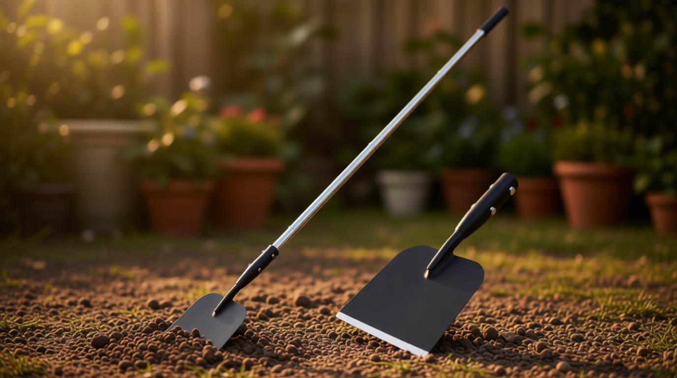 BARAYSTUS Flat Shovel with Adjustable Handle, 59 in Floor Scraper, Ice Scraper, Garden Cleaning Scraper, Ice Chopper, Snow Shovel, Multifunctional Weed Remover Tool for Walkway Driveway