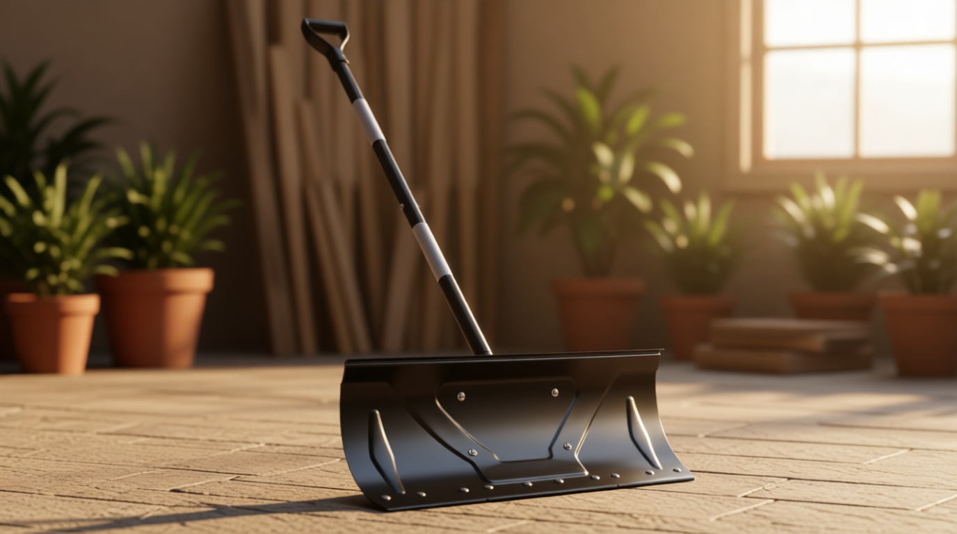 Best Choice Products 24in Galvanized Steel Blade Heavy-Duty Snow Pusher, Hand Plow for Snow Removal, Ergonomic Handle, Easy Storage - Black