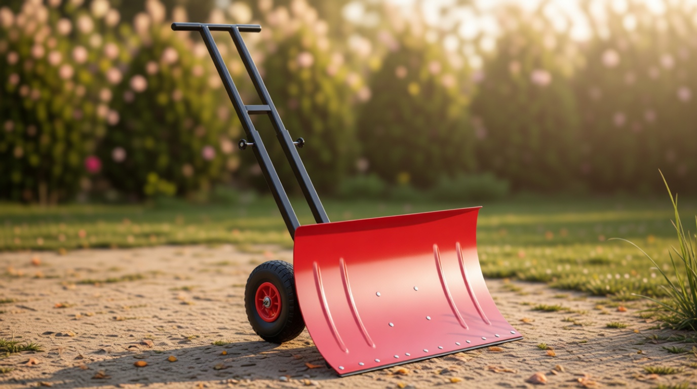 Snow Shovel with Wheels, 29X16.5inch Angled Steel Blade，Heavy-Duty Snow Shovel Pusher and Plow with Height Adjustable Handle for Driveway and Efficient Snow Removal (29 Inch X16.5 Inch)