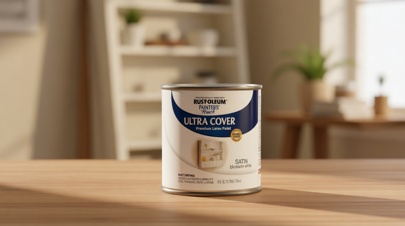 Rust-Oleum 267300-Painter's Touch Latex Paint, 1 Half Pint, Satin Blossom White