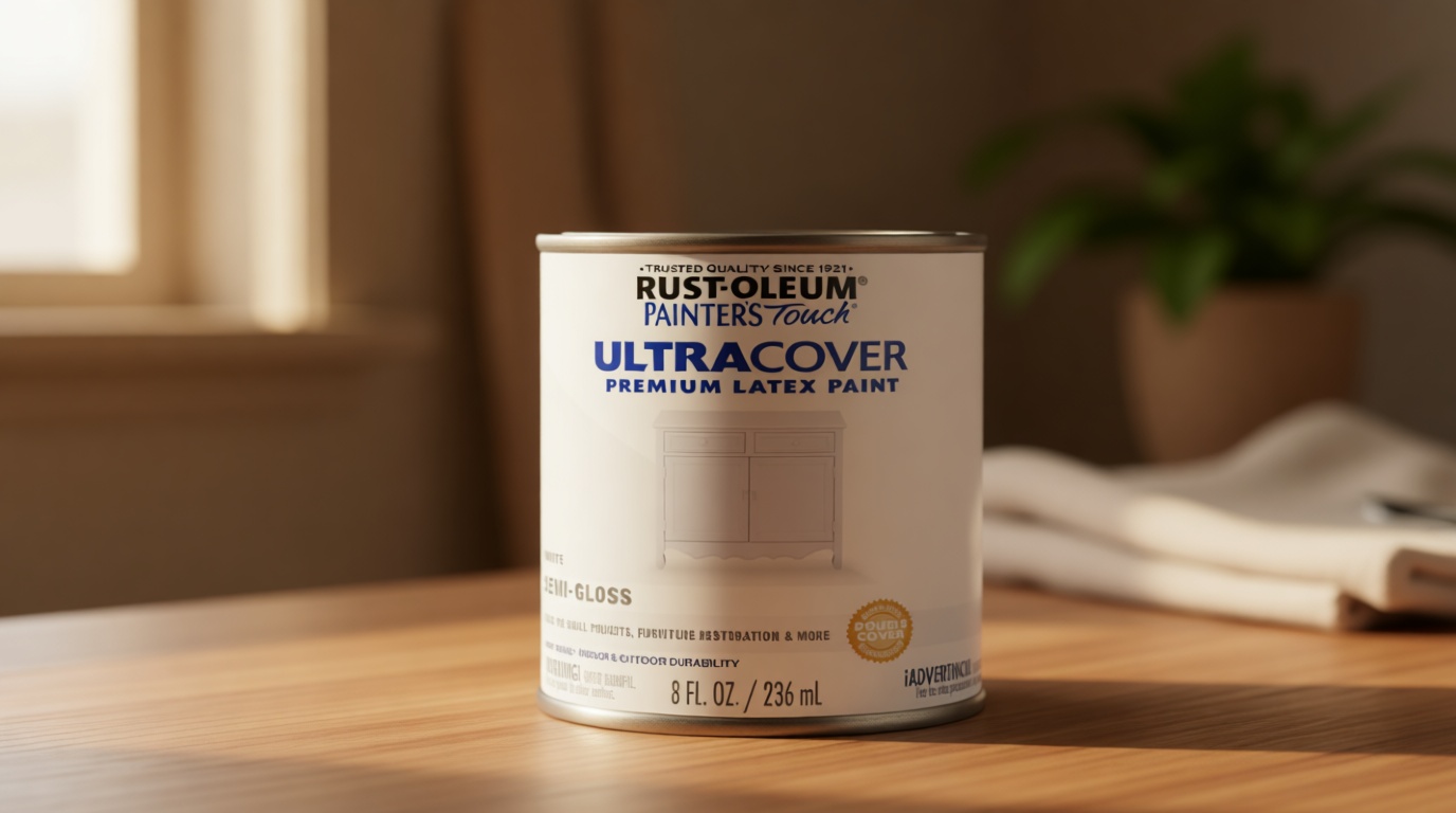 Rust-Oleum 1993730 Painter's Touch Latex Paint, Half Pint, Semi-Gloss White 8 Fl Oz (Pack of 1)