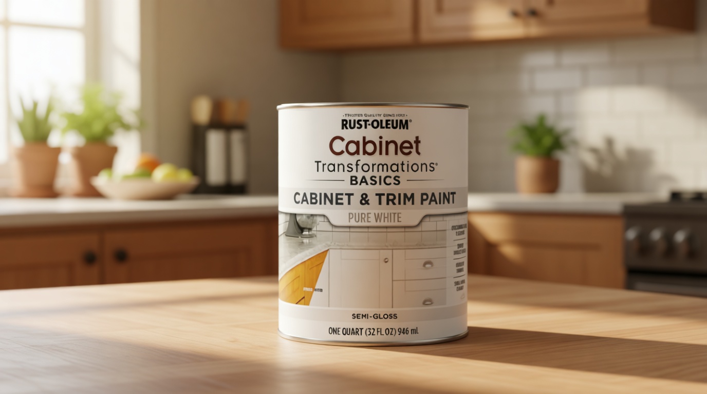 Rust-Oleum 372007 Transformations Basics Cabinet & Trim Paint, Quart, Pure White, 32 Fl Oz (Pack of 1)