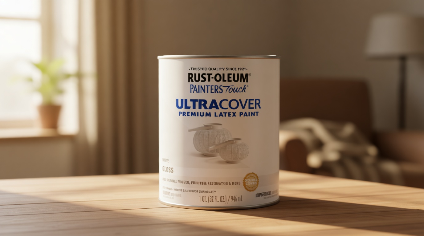 Rust-Oleum 1992502 Painter's Touch Latex Paint, Gloss White 32 Fl Oz, 1 Quarts (Pack of 1)