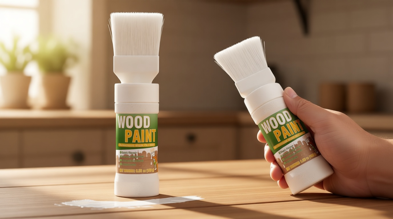 White Paint for Wood, 6.35 oz White Touch Up Paint – All-in-One Water-Based Repair for Furniture, Cabinets, Doors, Trim & Metal